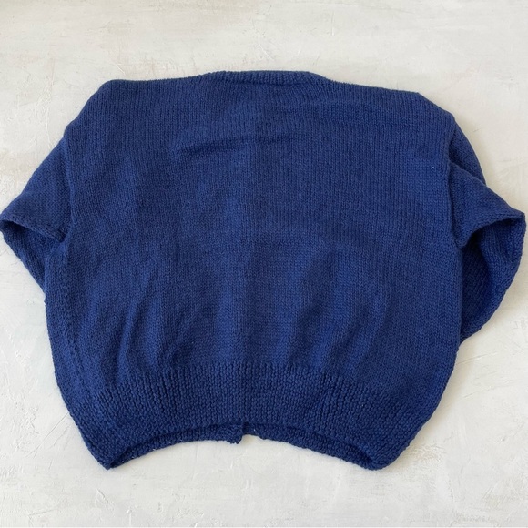 Nando Embroidered Floral Cardigan Sweater 100% Alpaca Hand Knitted Size M - Picture 6 of 8